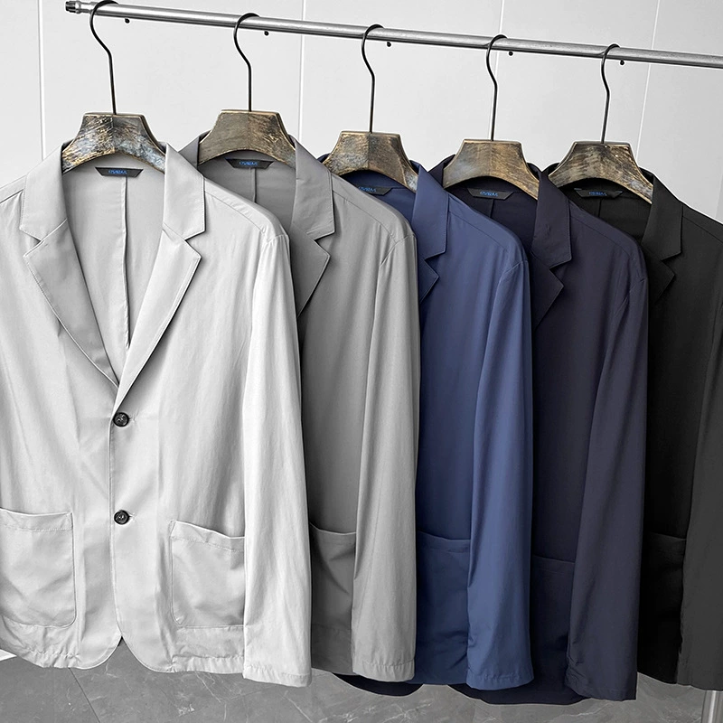 Тяжелый скот! Ледяной шелк во всех направлениях! Летний Мужской легкий дышащий повседневный костюм пальто защиты от солнца костюм