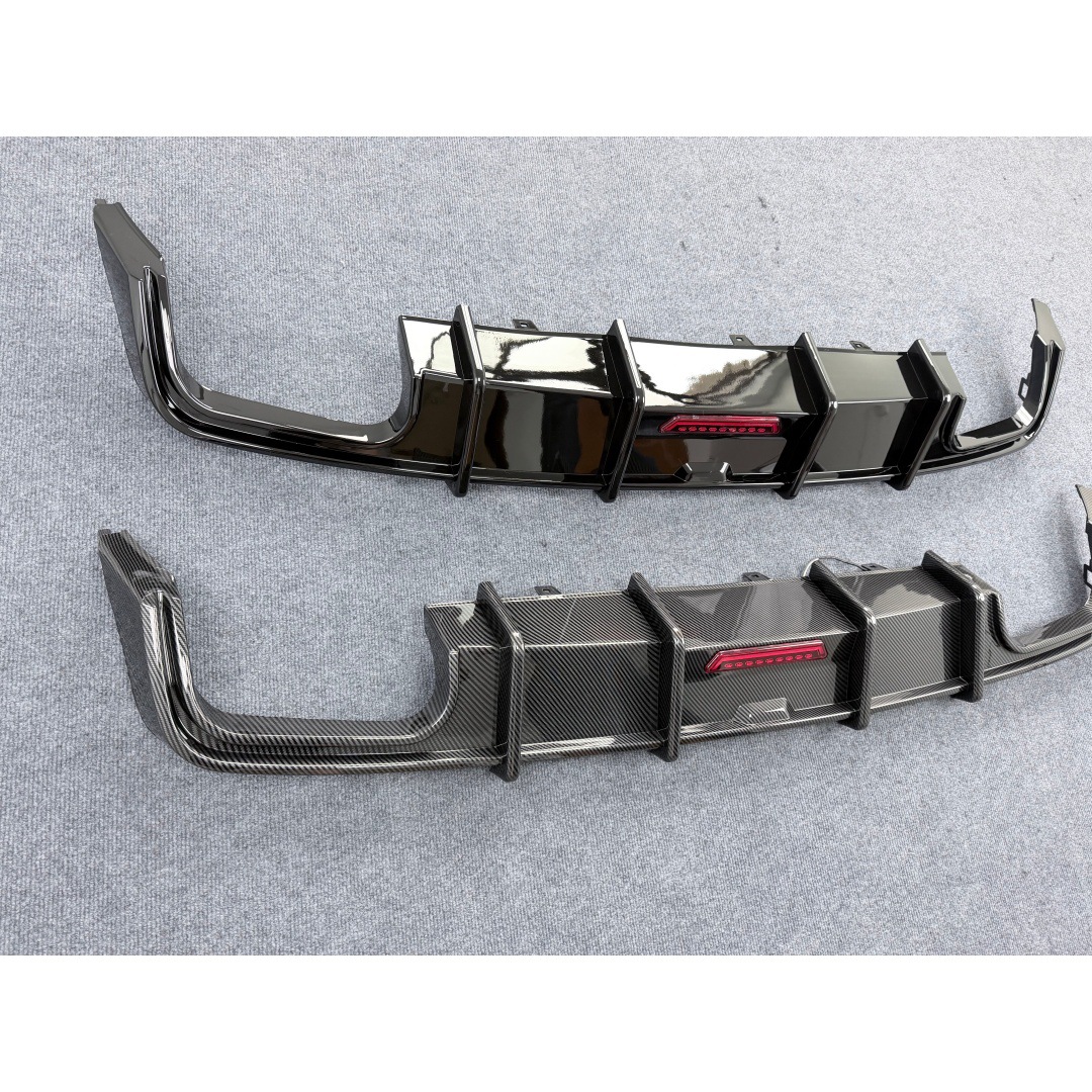 Suitable for 19-25 Models of Audi C8 A6 Modified to S6 with Lighted Rear Lip, S-Line Rear Diffuser, Tailpipe Exhaust, and Rear Bumper