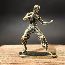 复古铜功夫巨星李小龙铜像桌面摆件人物铜雕工艺品文玩铜器批发