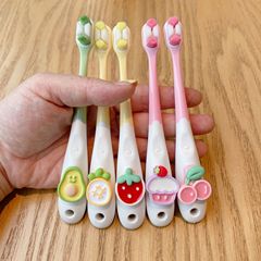 Children's Fruit Cartoon Soft-bristled Toothbrush 1-6-12 Years Old Baby Infant Small Brush Head Mouth Guard Cleaning Toothbrush Wholesale