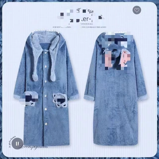 史迪仔睡袍冬季长毛舒棉绒美乐蒂大眼仔家居服加厚可外穿蓝仔睡袍