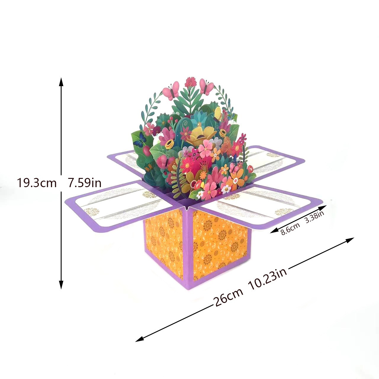 꽃 3 차원 상자 A; 사양은 사용자 정의 할 수 있습니다
