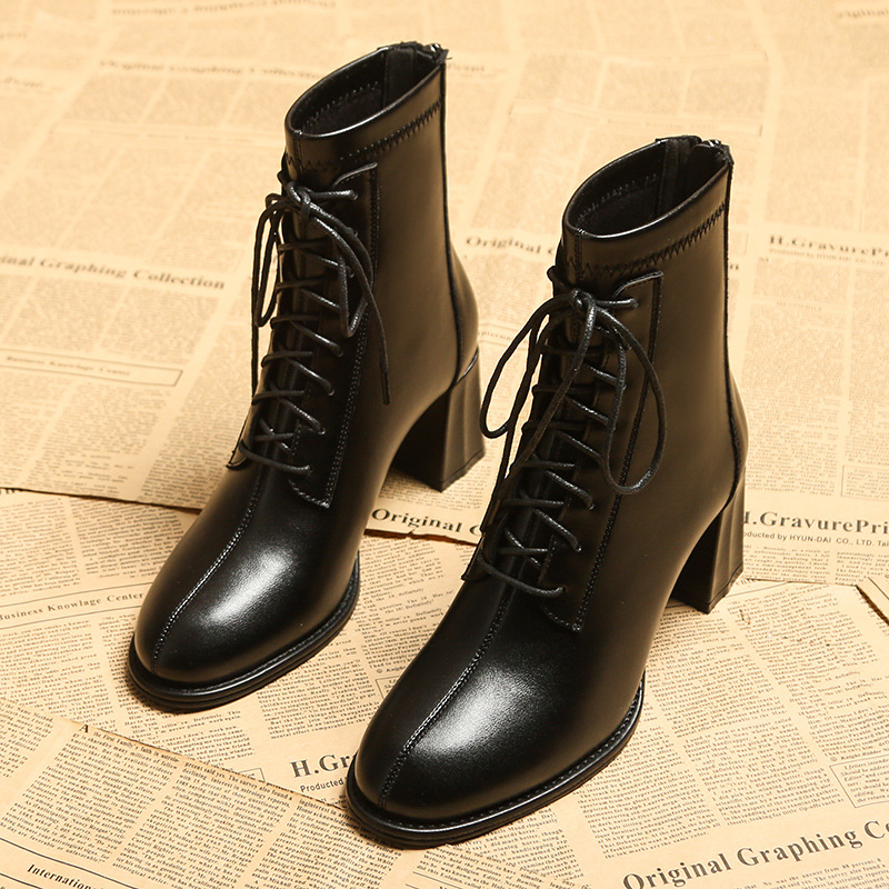 A9051 1120K BOOT CỔ THẤP NỮ HUITDOE GÓT VUÔNG MÙA XUÂN THU ĐÔNG GIÀY DÉP NỮ G04 SẢN PHẨM MỚI