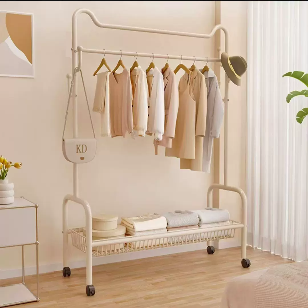 新款落地衣架加粗衣架落地立式猫耳落地衣架儿童房挂衣架加厚