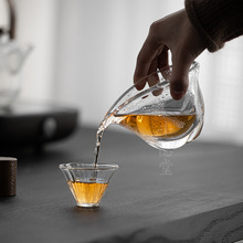 圭隐堂玻璃公道杯茶海中式茶具加厚气泡公杯分茶器日本茶道泡茶杯