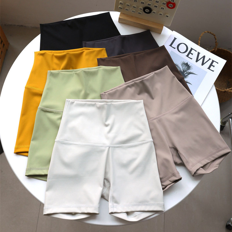 LULU Same Yoga Naked Sense Quick-drying Triple Pants Women's Non-embarrassed Line High Waist Elastic Fitness Base Sports Shorts