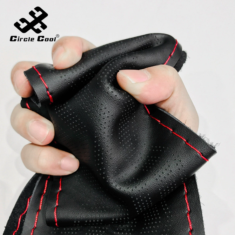 Автомобильный кожаный чехол на руль Soku для ручного шитья, четыре сезона, универсальный, удобный, дышащий, нескользящий, прямые поставки с завода