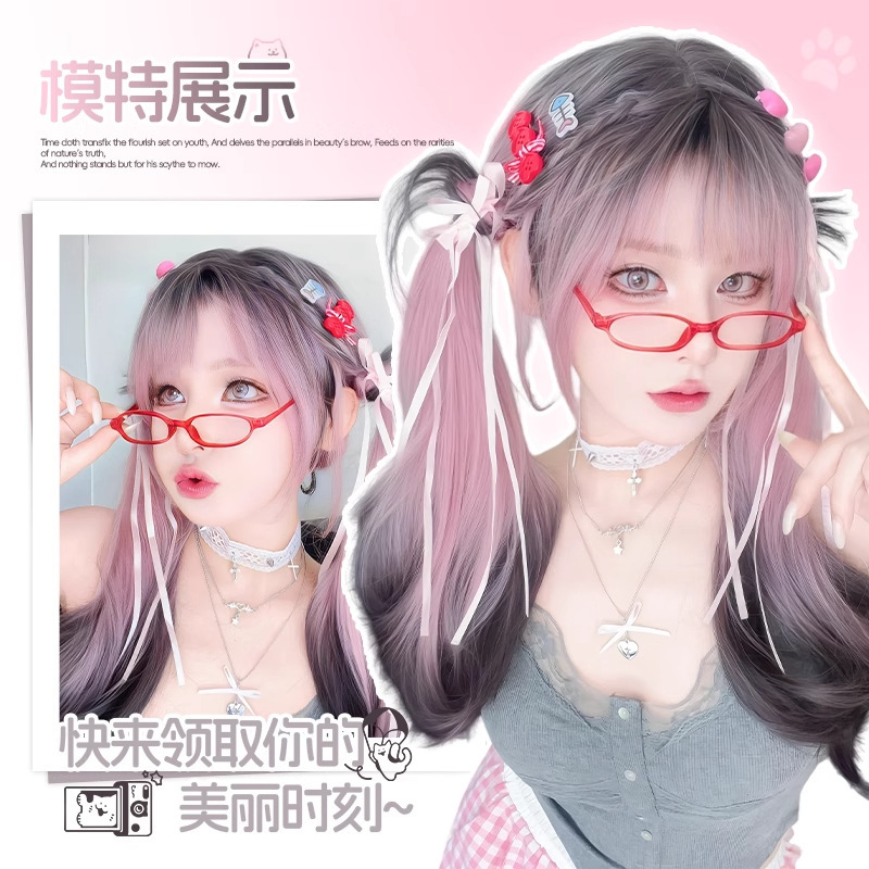 【粉色暹罗猫】不用戴发网假发女片头顶补发高颅顶粉色渐变补发块|undefined
