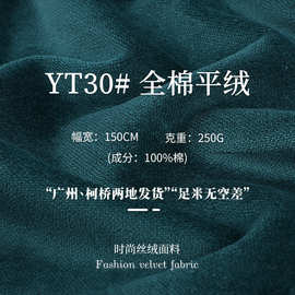 250g全棉平绒丝绒面料 秋冬丝绒平绒无弹家居服连衣裙棉绒布料