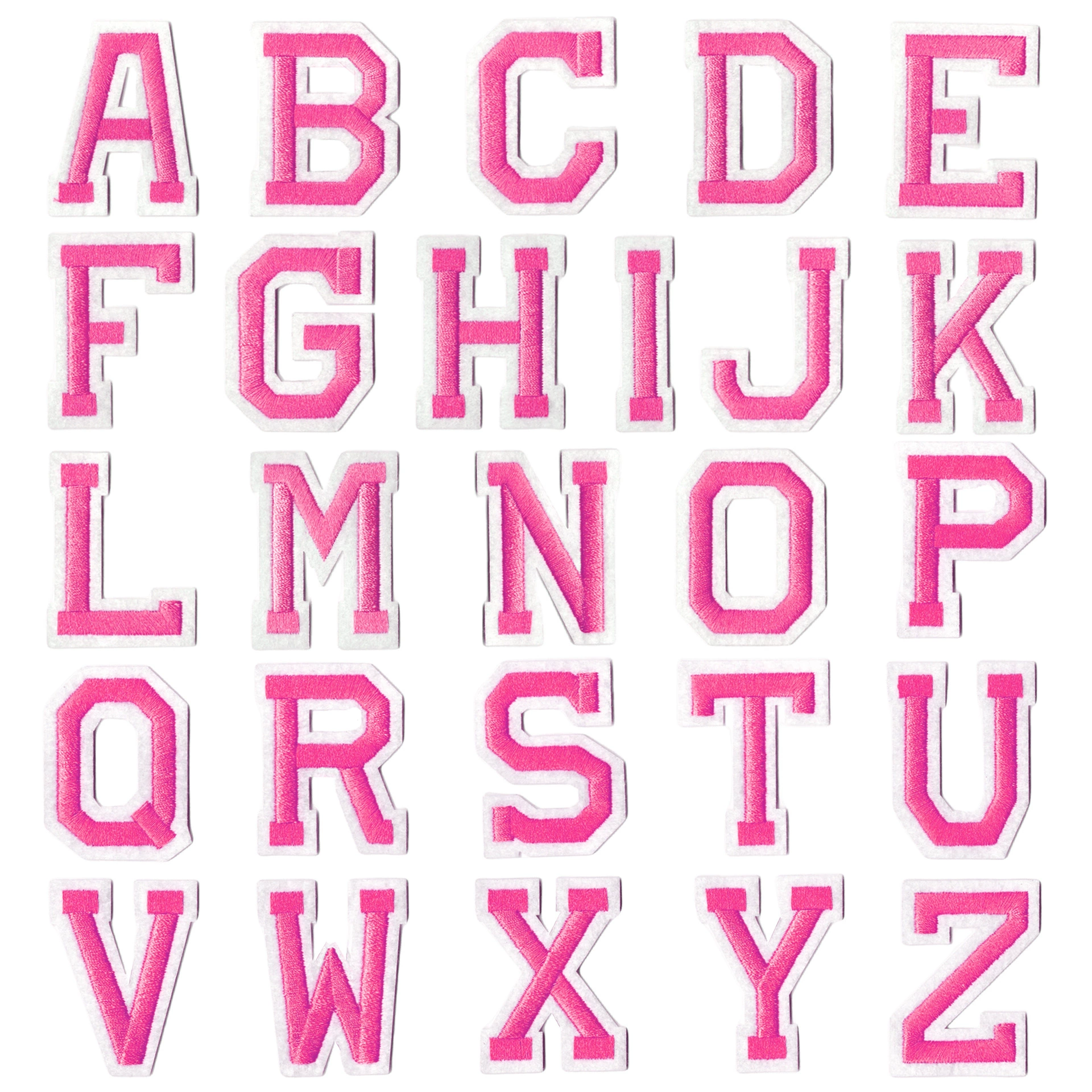 [Переведено] Alphabet Embroidery Patches (Yongxin) 26-Letter Set, Iron-on Fabric Letters, Multi-Color Options