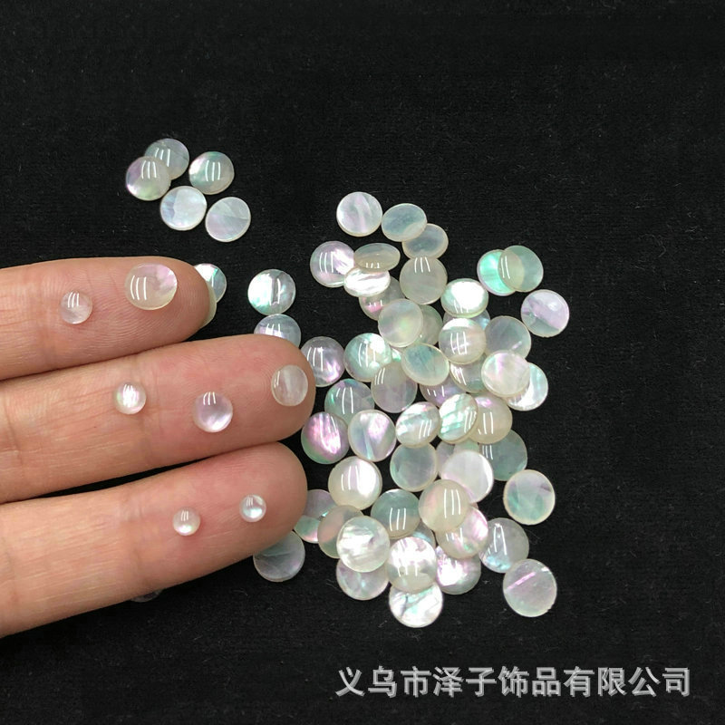Mother of pearl 4-5-6-8mm round ring nail patch nail jewelry sequins diy jewelry accessories