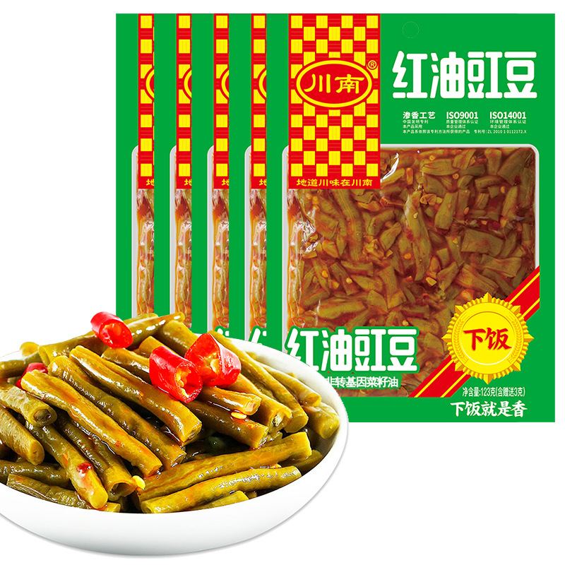 川南红油豇豆123g袋装 酸豆角豇豆泡菜咸菜即食缸豆小菜