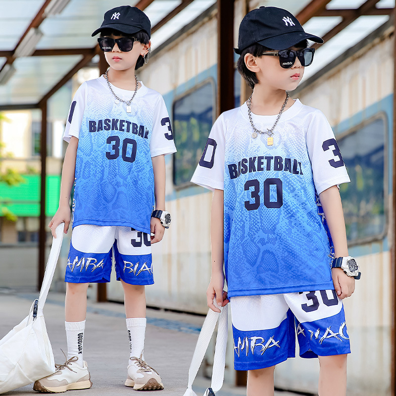 076 blue basketball suit