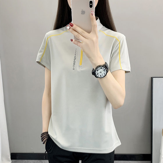 Summer Thin Quick-drying Clothes Women's Short-sleeved Breathable Sports Mountaineering Hiking Quick-drying T-shirt Running Slim-fit Slimming Top