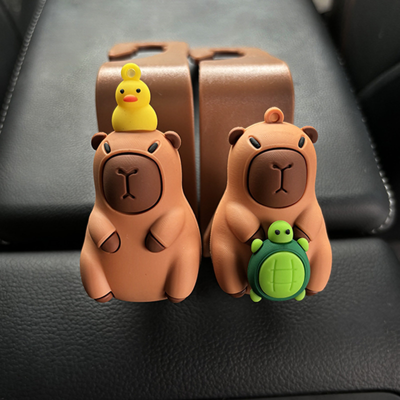 Cabi Barra Carpincho nariz tortuga gancho para coche respaldo del asiento accesorios para coche almacenamiento lindo gancho multifunción