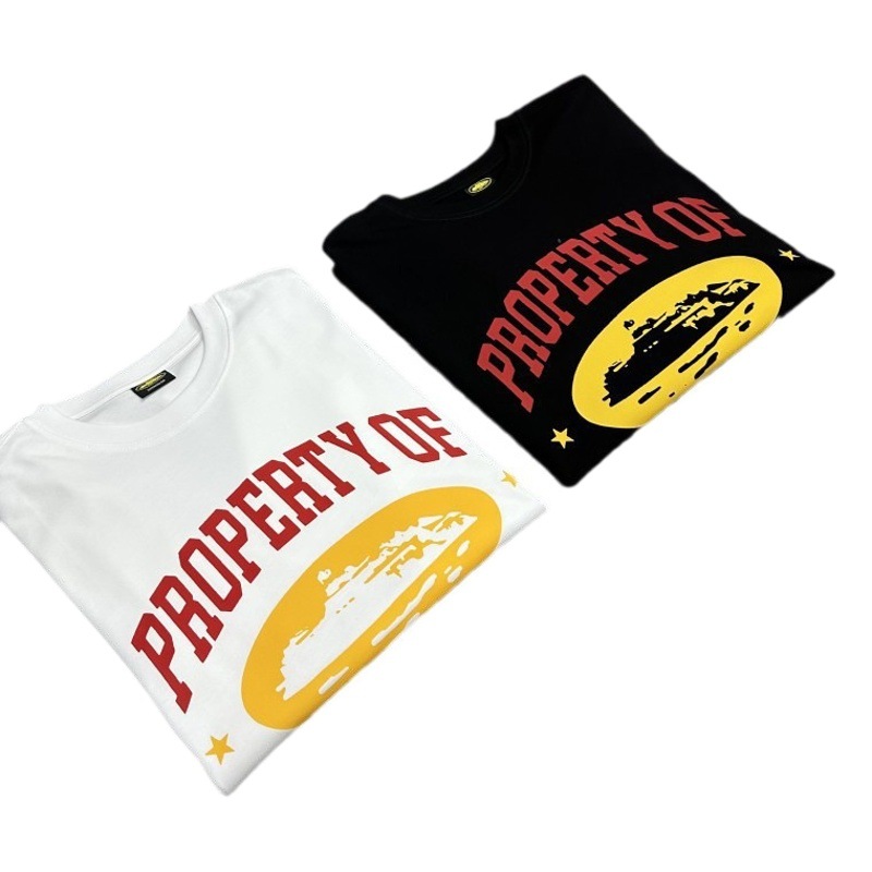 Comercio exterior al por mayor Alcatraz Basic Series C0rteiz Phantom Letter Logo Camiseta impresa Traje de pareja