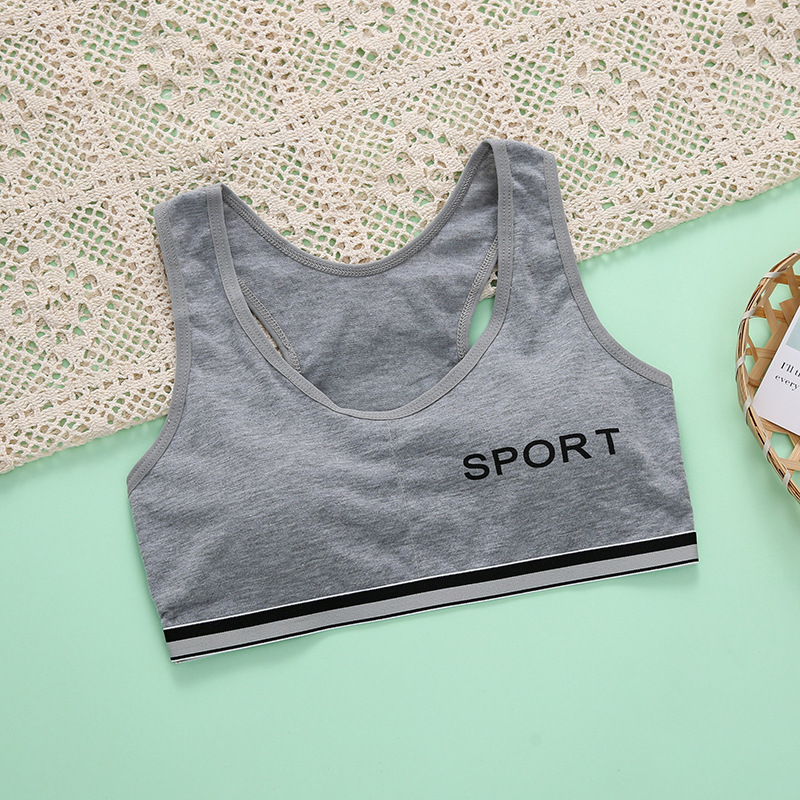 Desarrollo de las Niñas Ropa interior estudiante de la escuela primaria sujetador de niña de algodón estudiante de secundaria en forma de I chaleco deportivo 9-16 años