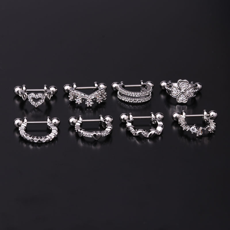 Ear Cartilage Rings & Studs Fashion Crown Copper Plating Artificial Gemstones display picture 18