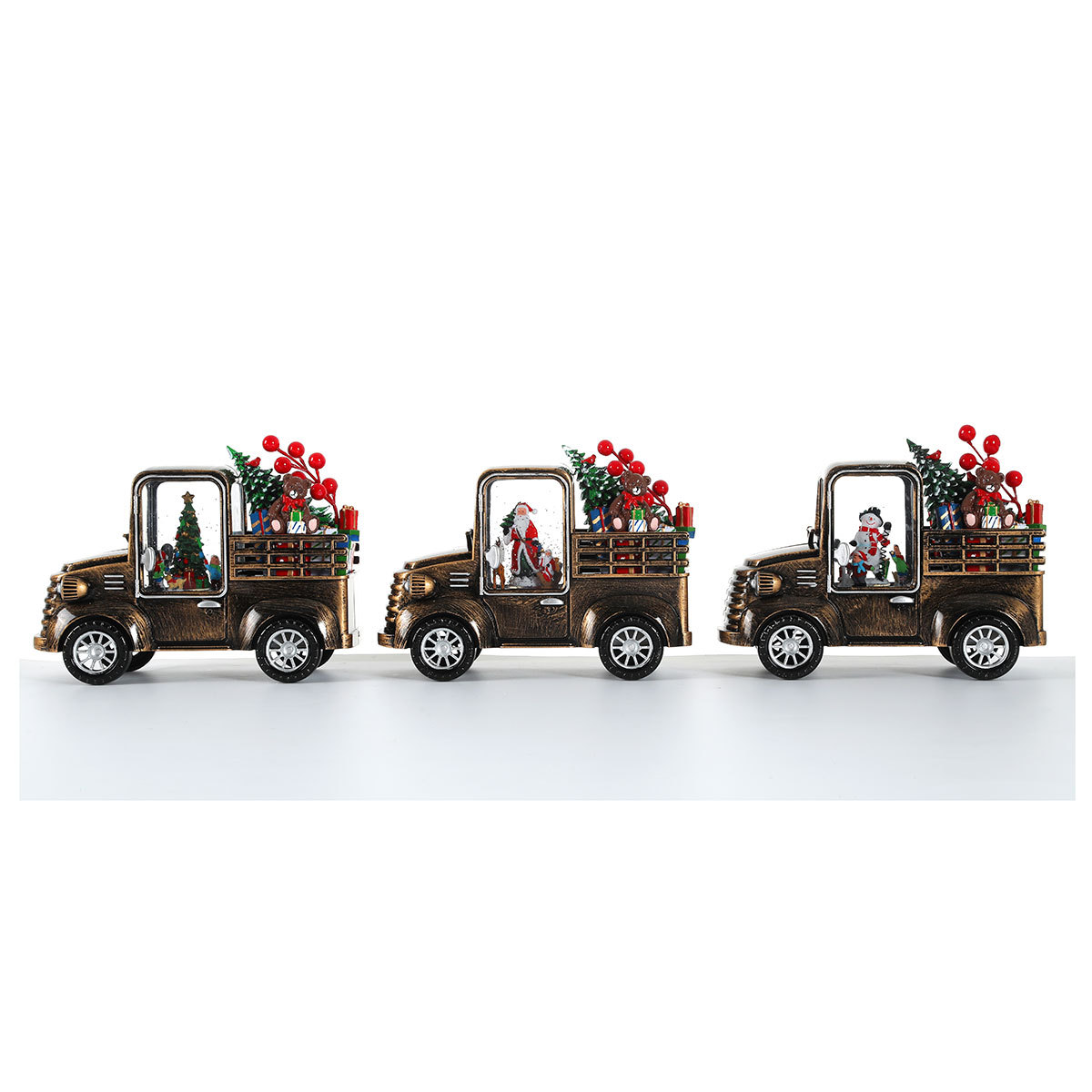 Nuevos adornos de automóviles luminosos rotativos de Navidad caja de música de Navidad decoraciones de regalos de Navidad luz de noche