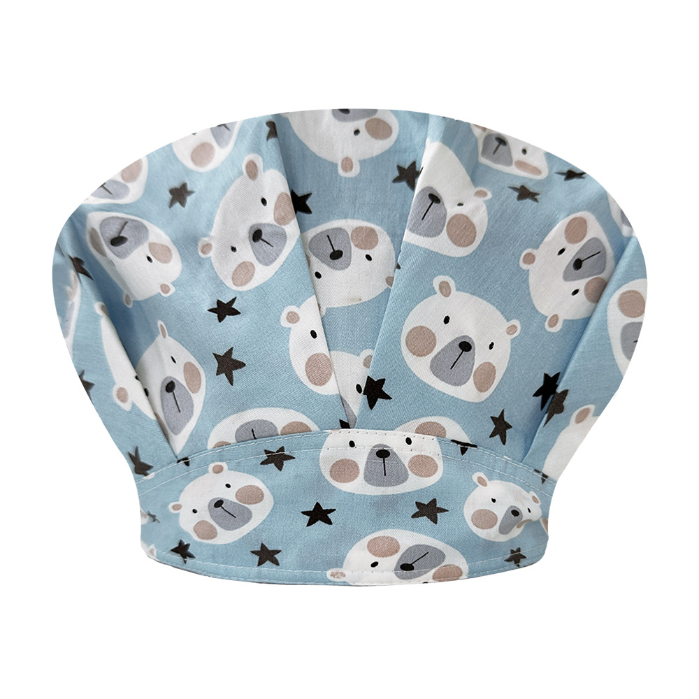 Tapa de operación directa de fábrica impresión femenina pequeño animal lindo sombrero de enfermera algodón salón de belleza odontología oral sombrero