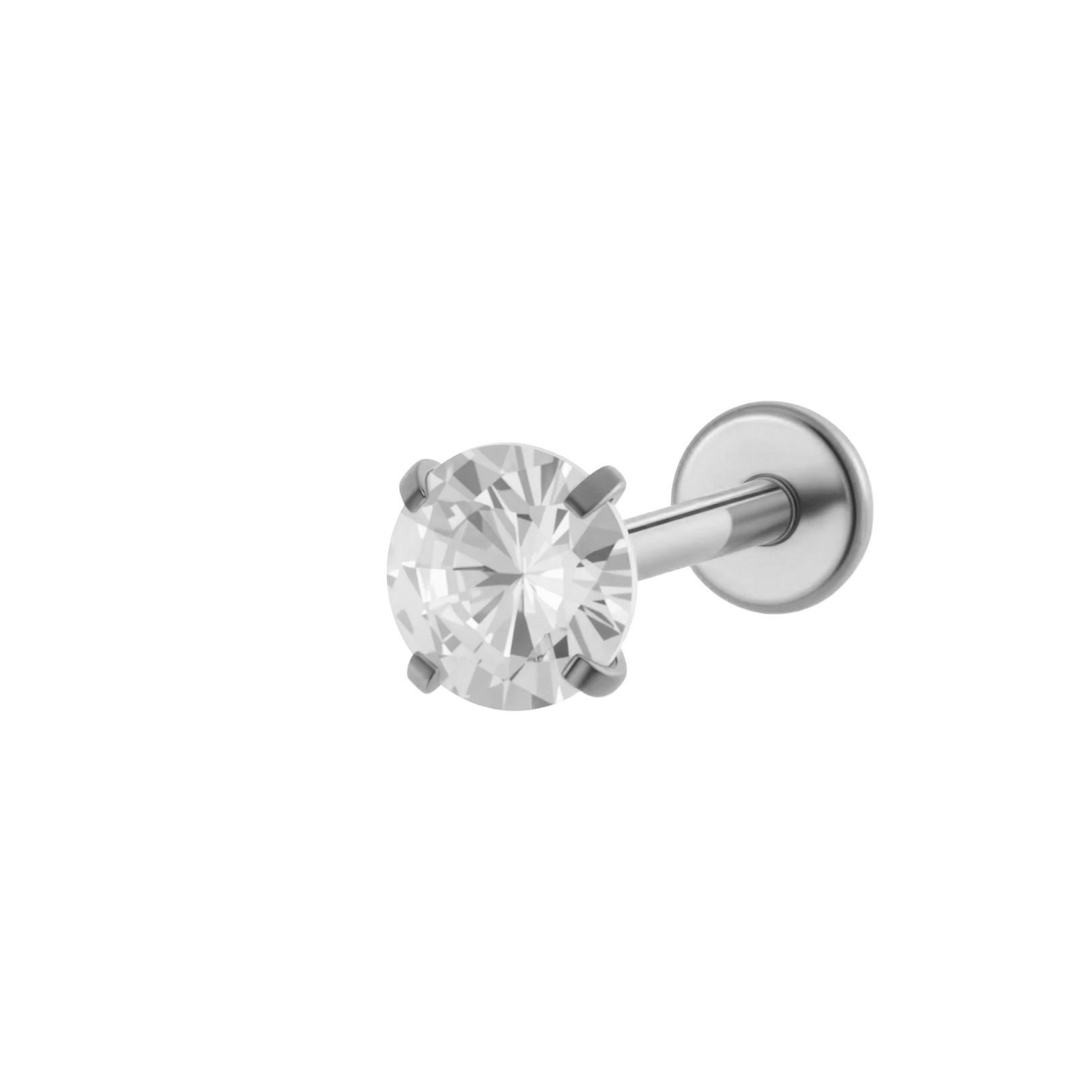 G23 Titanium Alloy With 3MM Heart, Triangle, Square, Pentagram, Round Zirconia Internal Thread Lip And Ear Bone Piercing_voghion.com