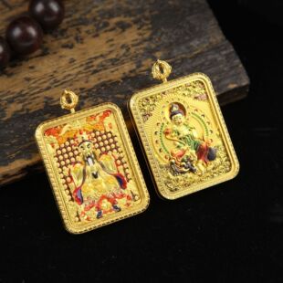 Titanium Steel Three-Dimensional Double-Sided Five Elders Eight Guardian Deities Buddha Thangka Painting Xizang Handicraft Wutai Mountain