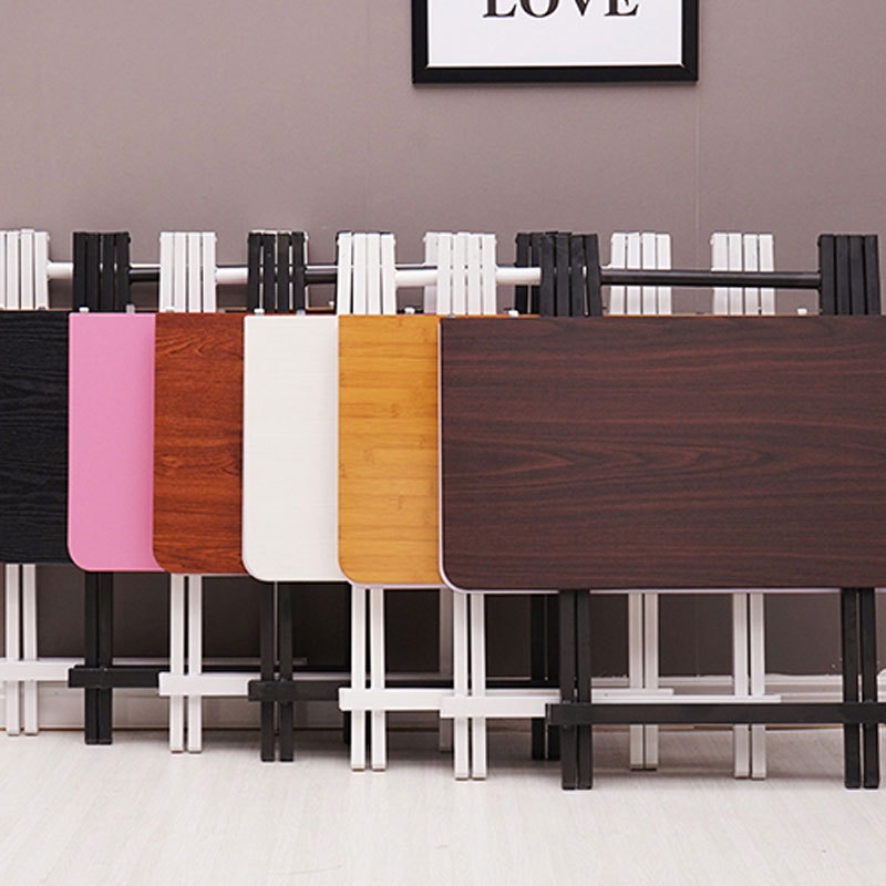 Folding Table Dining Table for Home Use, Portable Folding Stall Table, Square Easy Small Table, Suitable for Rental, Good-Looking