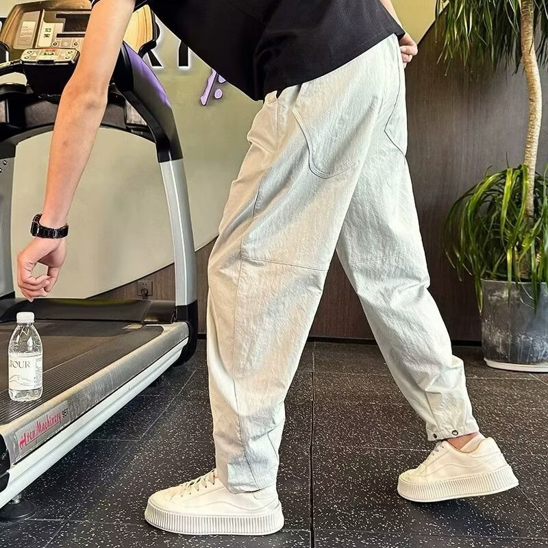 [Hot Selling in Store] Trendy Brand Quick-Drying Pants Men's Loose Harem Pants Summer Thin Pants 2025 New Style Easiest for Match Pure