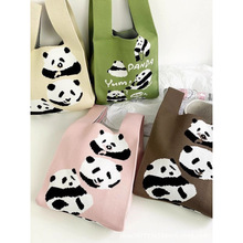 熊猫新款针织包包成都旅游纪念品伴手礼国风女生手拎包编织手提包