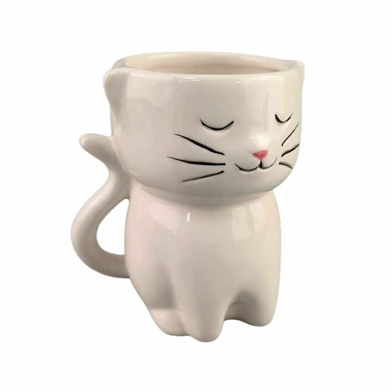 Taza de cerámica taza de gato lindo gato forma color sólido taza de café creativo animal mascota taza de agua Taza de cerámica