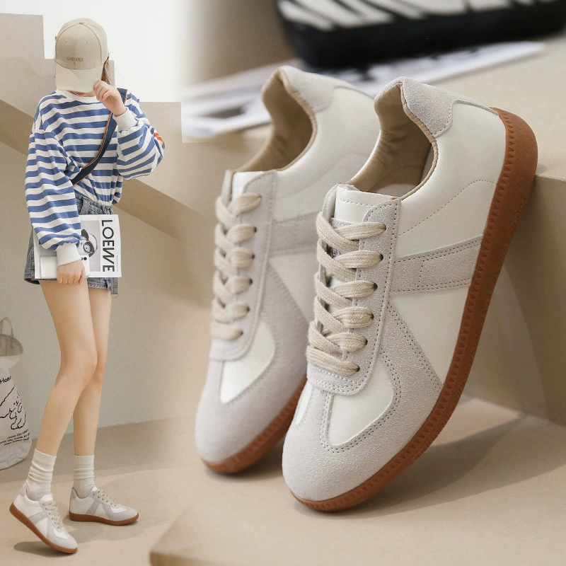 Немецкая тренировка маленькая белая обувь женская весна 2025 новая корейская версия плоской подошвы пара кроссовки мужская повседневная студентка 0629