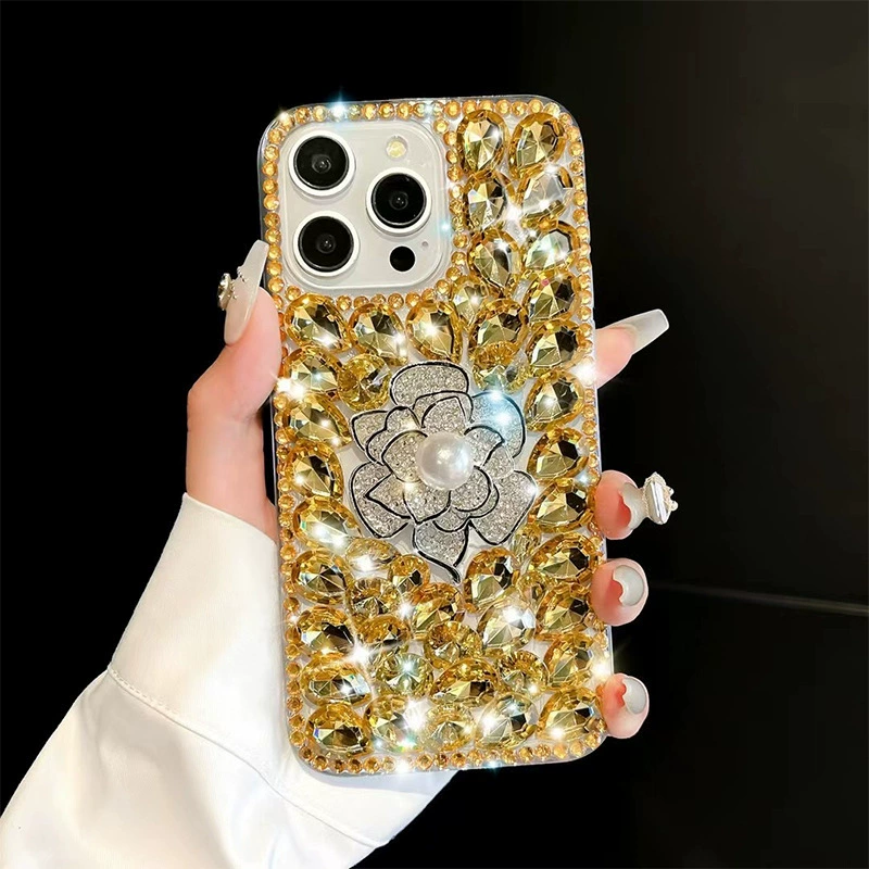 Apple, чай с гор Pearl, iPhone 17, совместимый чехол для телефона, iPhone, 16промакс, инкрустирован бриллиантами, стиль высокого качества