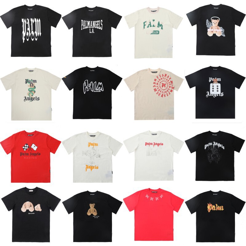 Amiri American Palm Trendy Brand Short-Sleeved Angels Men's T-Shirt Palm Female Angel Ins High Street Summer t