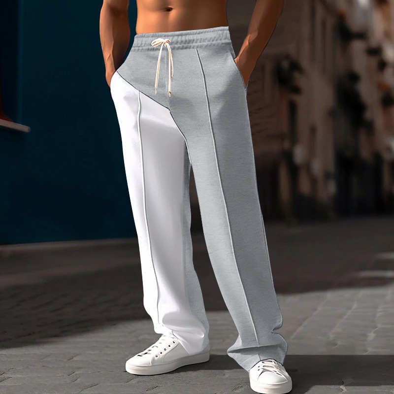 Men's Clothing pants men's spring and summer straight color matching casual oversize versatile pants loose large size trousers_voghion.com