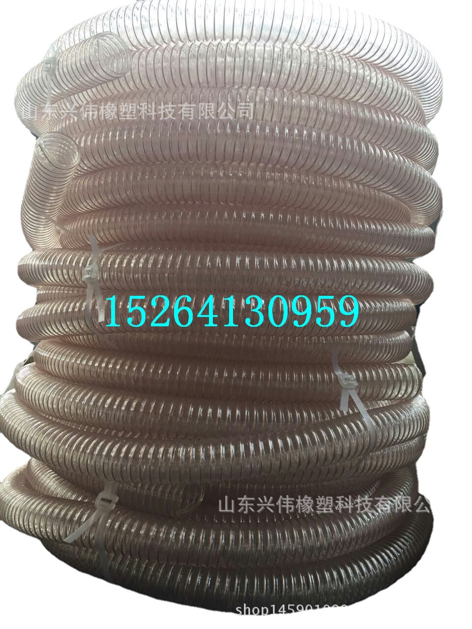 厂家销售 PU钢丝吸尘管 PU透明钢丝伸缩波纹管 PU钢丝通风管