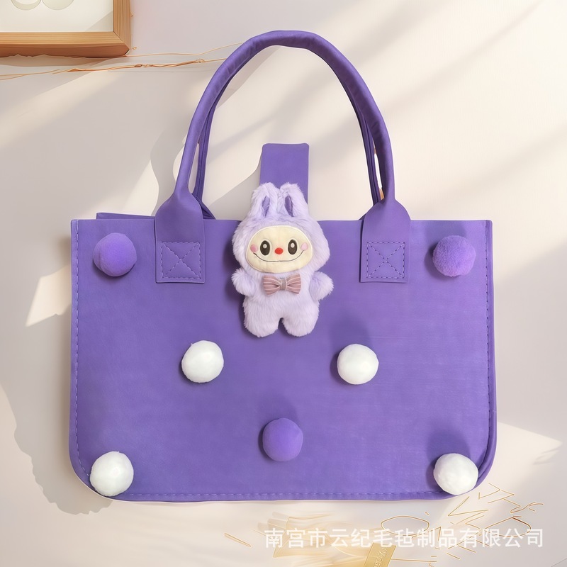 新しいかわいい漫画フェルトバッグ誕生日 100 日宴会お土産フェルトハンドバッグホリデーギフトハンドバッグ|undefined
