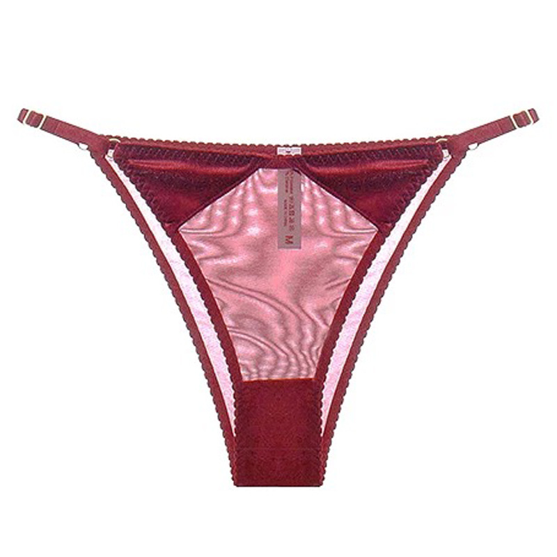 Cross-border sexy underwear thin velvet mesh underwear T pants cotton crotch low waist briefs