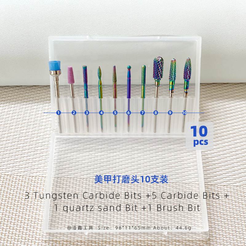 acero tungsteno uñas pulizando cabeza caja cerámica pulizante de piel muerta pretratamiento de eliminación de uñas pulizante herramienta de uñas