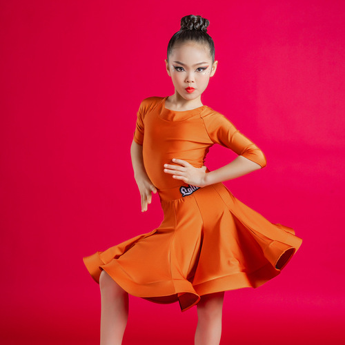 Girls blue violet Latin dance dresses for children kids latin outfits competition latin dance wear regulations salsa dance dresses