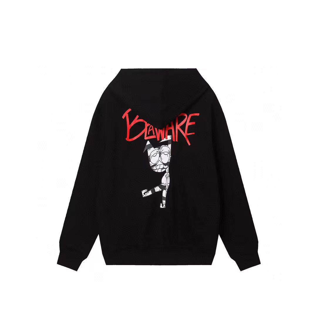 Chrome Hearts Beware Cartoon Graphic Hoodie Black