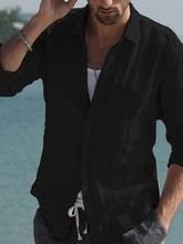 男士2023跨境爆款亚马逊亚麻夏季衬衫春夏休闲日常衬衫