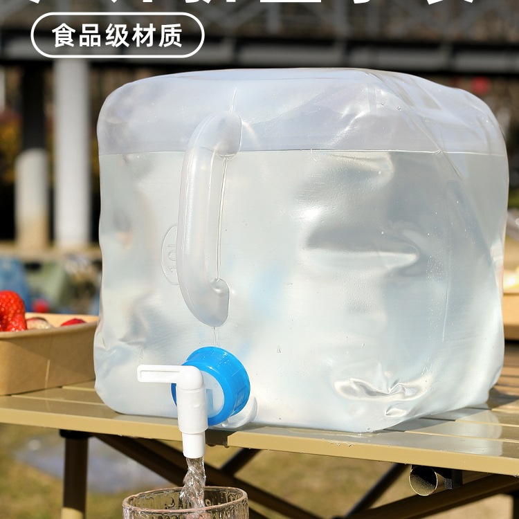 户外折叠水袋带龙头大容量加厚车载露营便携储水袋软体装水桶水罐