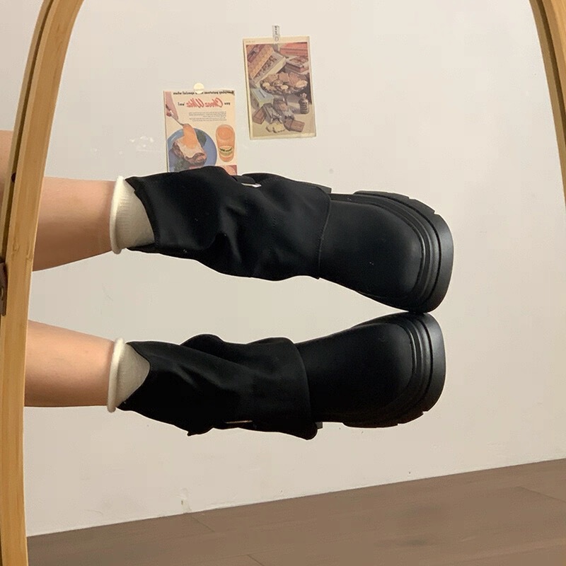 2025秋季ins风短筒马丁靴女新款复古棕色英伦风圆头厚底裤管靴女|undefined