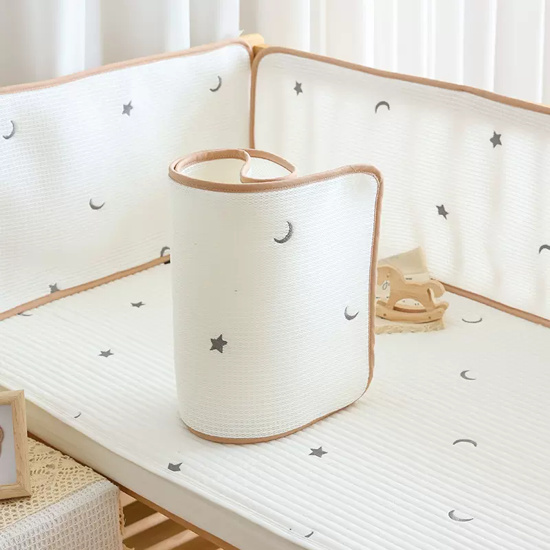 新生婴儿床围夏季透气网状宝宝拼接床防撞缓冲软包围栏挡布防磕碰