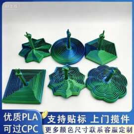 新品3d打印手势萝卜塔多边形螺旋立体舒缓烦躁解压神器带手柄玩具