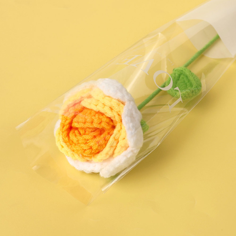 手工钩织仿真花束多彩毛线编织郁金香花枝创意装饰送女友闺蜜礼物|undefined