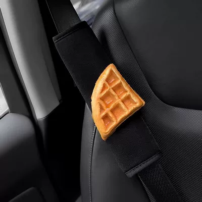 Seat belt shoulder pad Seat Belt Shoulder Cover - waffle-black-shoulder-pads