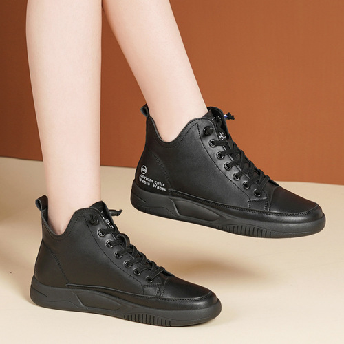 工厂直供女鞋跨境新款小皮靴女加绒厚底短靴女百搭单靴皮靴