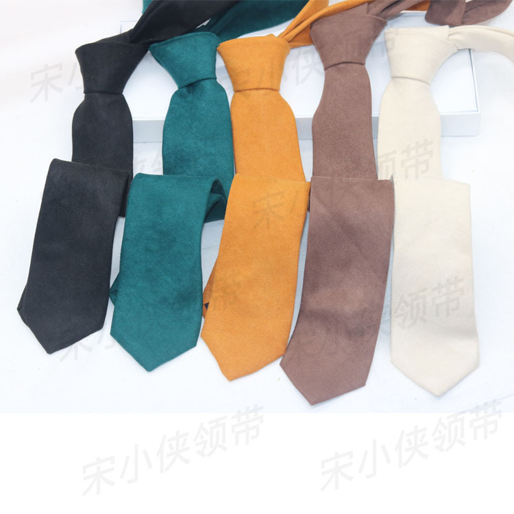 Men's Groom Tie Casual 6CM Solid Color Tie Chicken Leather Fabric Multicolor Narrow Tie Fashion New Product