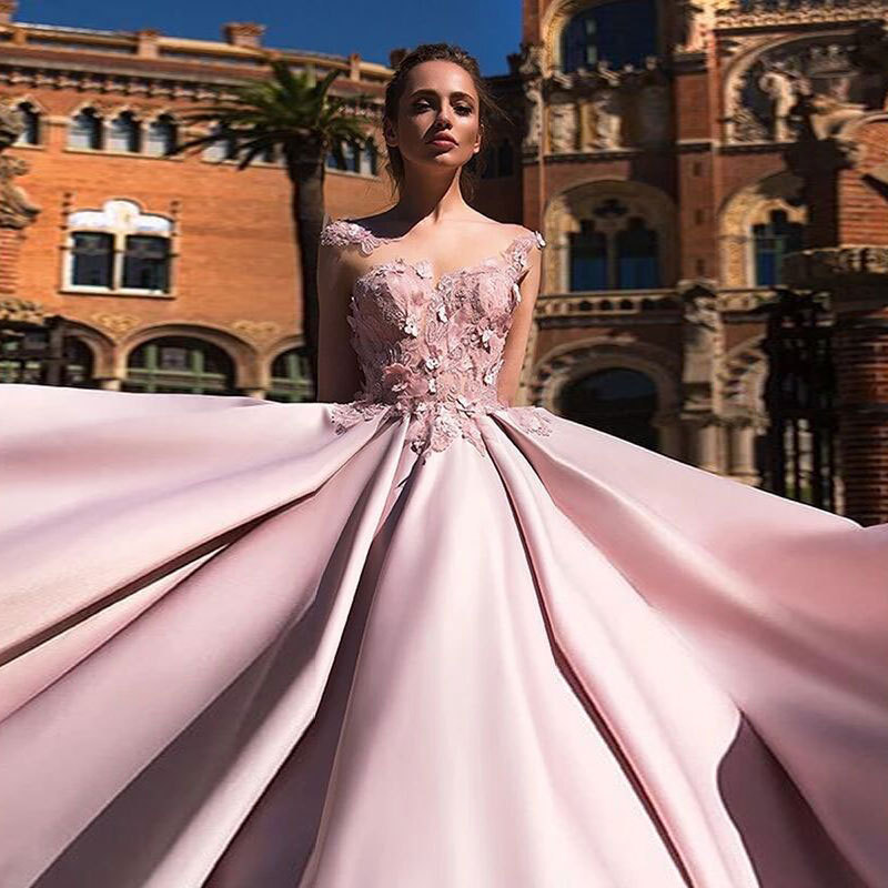 Comercio exterior europeo y americano Amazon AliExpress deseo mujeres nuevo encaje cuello redondo vestido de noche A-line adelgazamiento largo